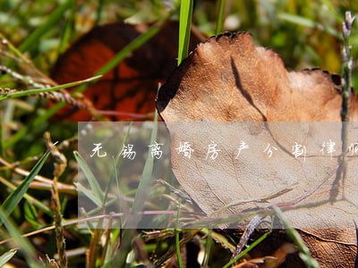无锡离婚房产分割律师免费咨询 无锡离婚房产分割律师免费咨询