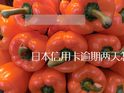 日本信用卡逾期两天怎么办 日本信用卡逾期两天怎么办