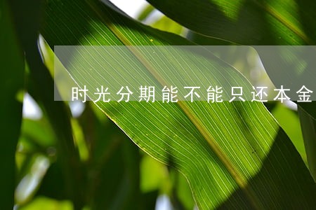时光分期能不能只还本金 时光分期能不能只还本金