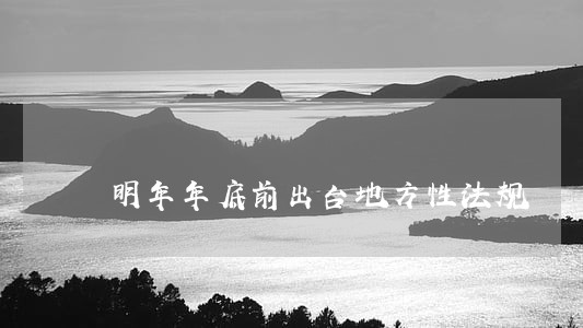 明年年底前出台地方性法规 明年年底前出台地方性法规