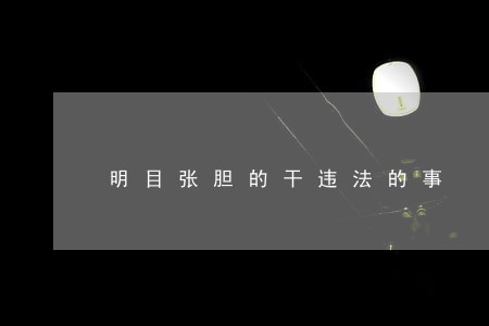明目张胆的干违法的事 明目张胆的干违法的事
