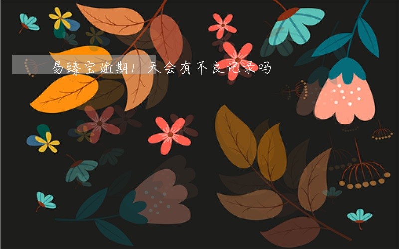 易臻宝逾期1天会有不良记录吗 易臻宝逾期1天会有不良记录吗