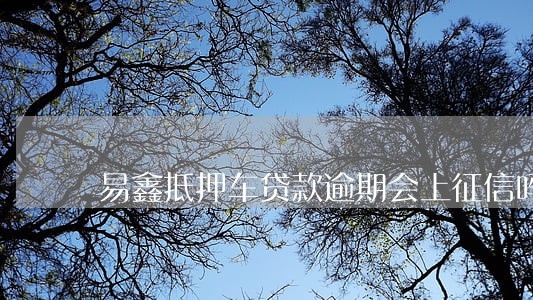 易鑫抵押车贷款逾期会上征信吗 易鑫抵押车贷款逾期会上征信吗