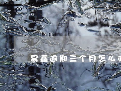 易鑫逾期三个月怎么办 易鑫逾期三个月怎么办