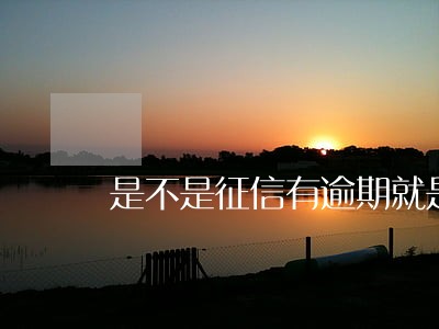 是不是征信有逾期就是黑户 是不是征信有逾期就是黑户
