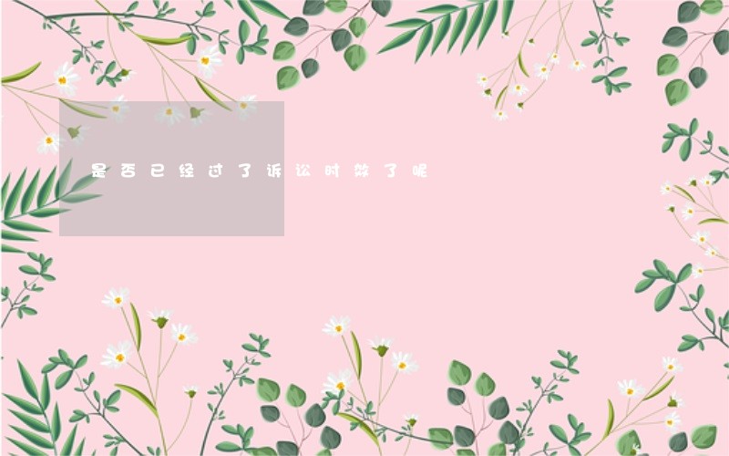 是否已经过了诉讼时效了呢 是否已经过了诉讼时效了呢