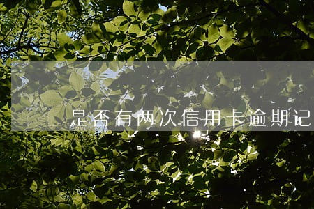 是否有两次信用卡逾期记录 是否有两次信用卡逾期记录