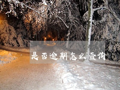 是否逾期怎么查询 是否逾期怎么查询