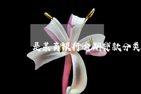 是某商银行逾期贷款分类标准