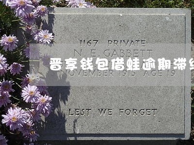 晋享钱包借蛙逾期滞纳金 晋享钱包借蛙逾期滞纳金