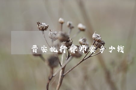 晋安执行律师要多少钱 晋安执行律师要多少钱