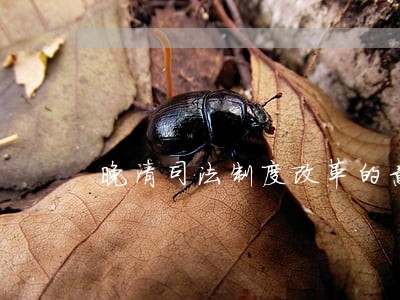 晚清司法制度改革的意义