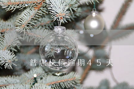 普惠快信逾期45天