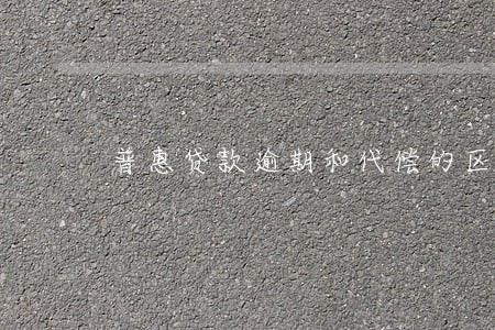 普惠贷款逾期和代偿的区别