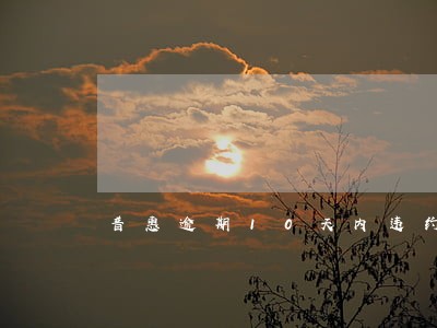 普惠逾期10天内违约金 普惠逾期10天内违约金