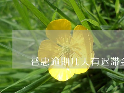 普惠逾期几天有迟滞金 普惠逾期几天有迟滞金