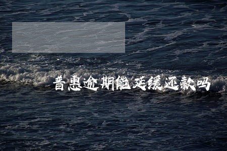 普惠逾期能延缓还款吗 普惠逾期能延缓还款吗