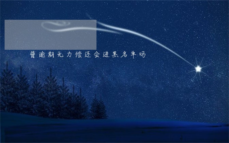 普逾期无力偿还会进黑名单吗