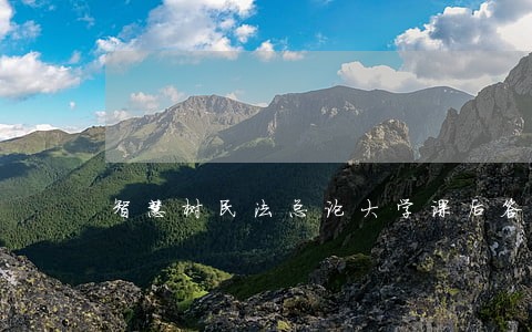 智慧树民法总论大学课后答案