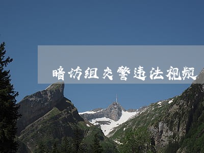 暗访组交警违法视频 暗访组交警违法视频