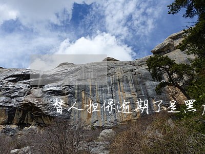 替人担保逾期了是黑户吗 替人担保逾期了是黑户吗