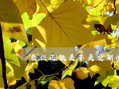 最低还款是不是逾期金额