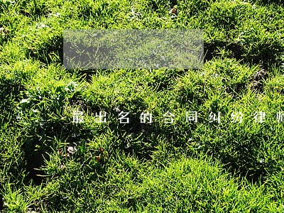 最出名的合同纠纷律师 最出名的合同纠纷律师