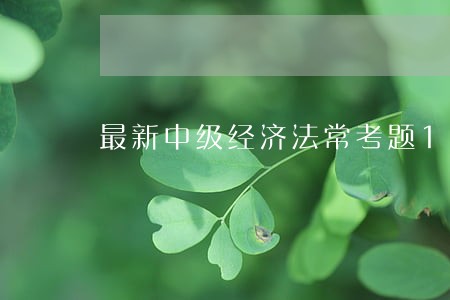 最新中级经济法常考题15825 最新中级经济法常考题15825