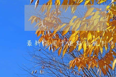 最新信用卡逾期法院判决书 最新信用卡逾期法院判决书