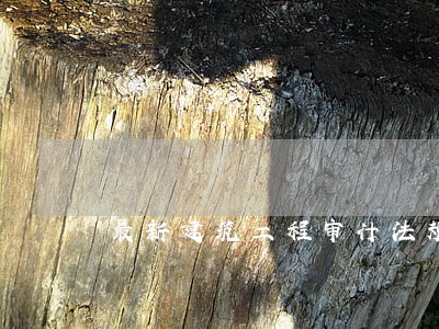 最新建筑工程审计法规 最新建筑工程审计法规