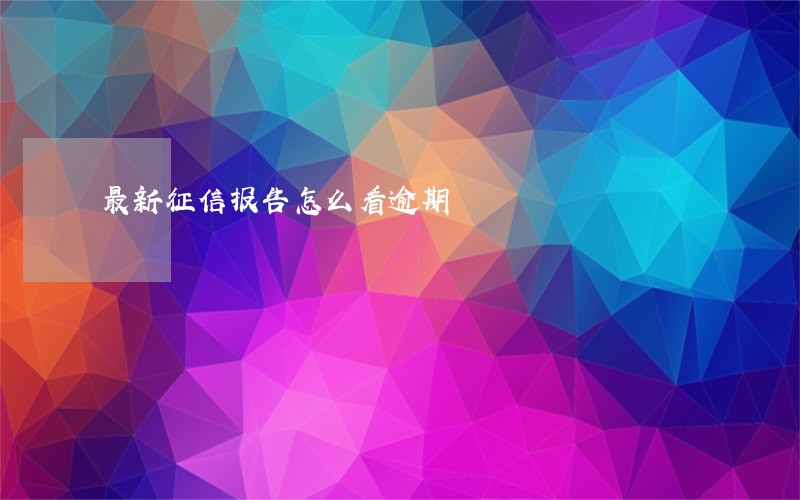 最新征信报告怎么看逾期
