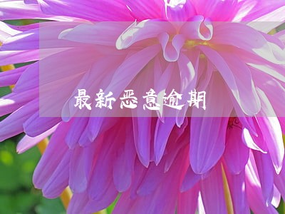 最新恶意逾期