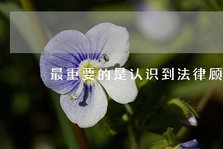 最重要的是认识到法律顾问的价值