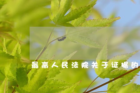 最高人民法院关于证据的规定