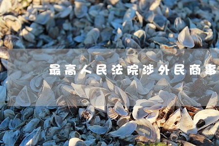 最高人民法院涉外民商事诉讼 最高人民法院涉外民商事诉讼