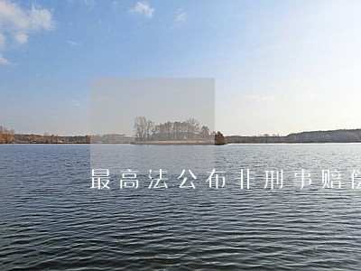 最高法公布非刑事赔偿解释