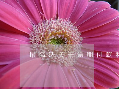 最高法关于逾期付款利息的解释 最高法关于逾期付款利息的解释