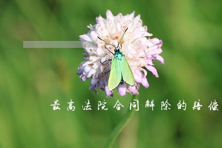 最高法院合同解除的赔偿范围