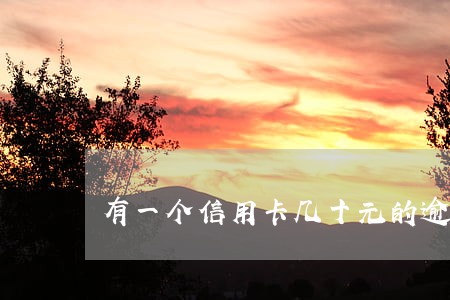 有一个信用卡几十元的逾期 有一个信用卡几十元的逾期