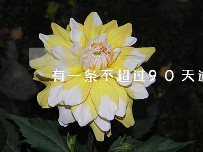有一条不超过90天逾期记录