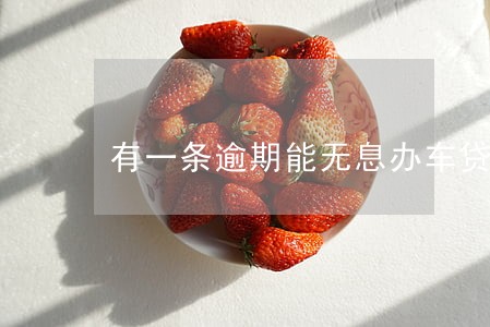 有一条逾期能无息办车贷吗 有一条逾期能无息办车贷吗