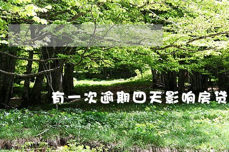 有一次逾期四天影响房贷吗 有一次逾期四天影响房贷吗