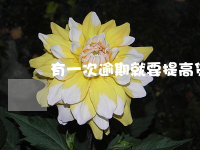 有一次逾期就要提高贷款利率 有一次逾期就要提高贷款利率