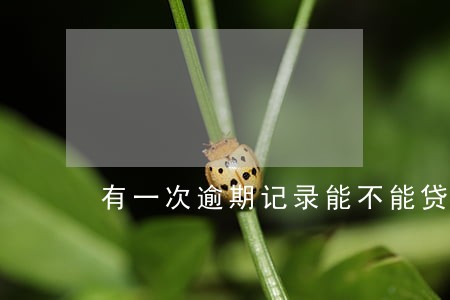 有一次逾期记录能不能贷房款 有一次逾期记录能不能贷房款