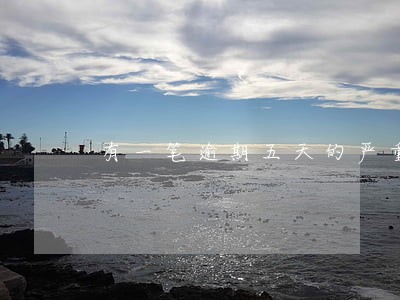 有一笔逾期五天的严重吗 有一笔逾期五天的严重吗
