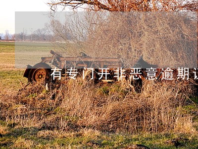 有专门开非恶意逾期证明的公司吗 有专门开非恶意逾期证明的公司吗