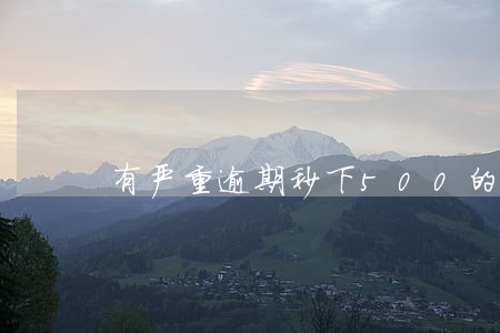 有严重逾期秒下500的口子 有严重逾期秒下500的口子
