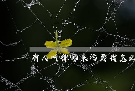 有人叫律师来污蔑我怎么办 有人叫律师来污蔑我怎么办