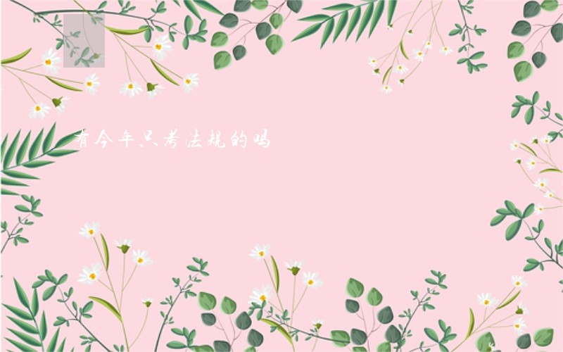 有今年只考法规的吗 有今年只考法规的吗