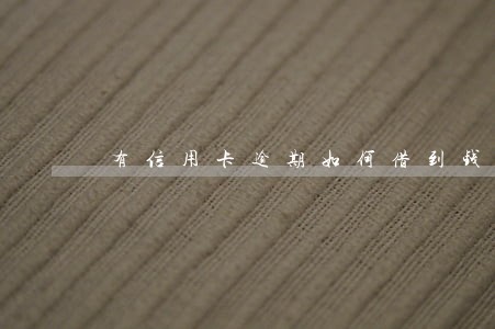 有信用卡逾期如何借到钱